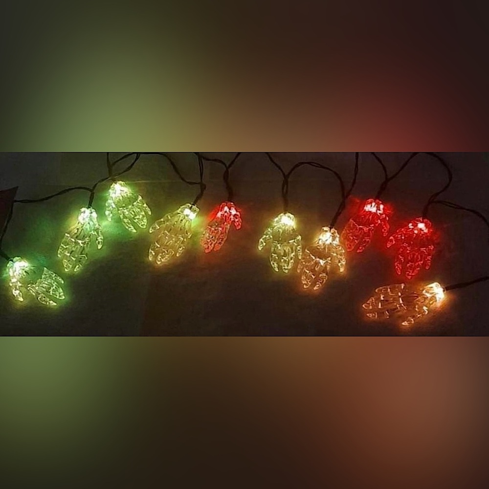 Halloween 10ct Color Changing Skeleton Hands Battery Operated String Lights